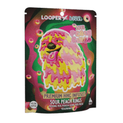 Sour Peach Rings HHC Infused Looper Gummies – 250mg