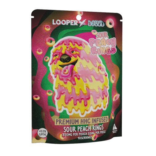 Sour Peach Rings HHC Infused Looper Gummies – 250mg