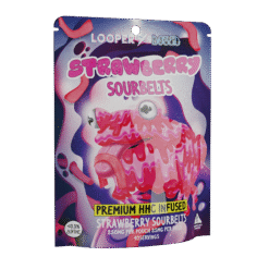 Strawberry Sour Belts HHC Infused Looper Gummies– 250mg